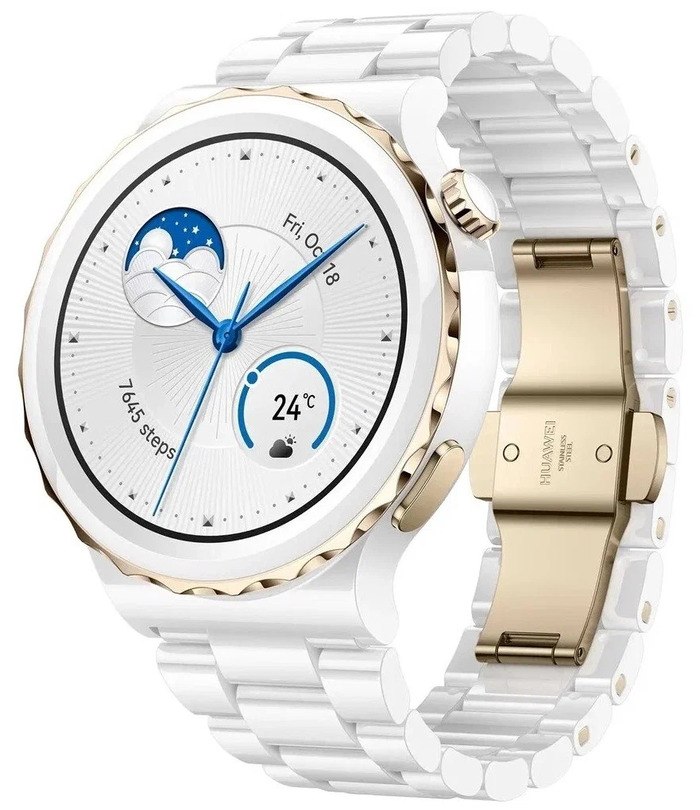 Смарт-часы Huawei Watch GT 3 Pro 43mm Ceramic белый керамический браслет