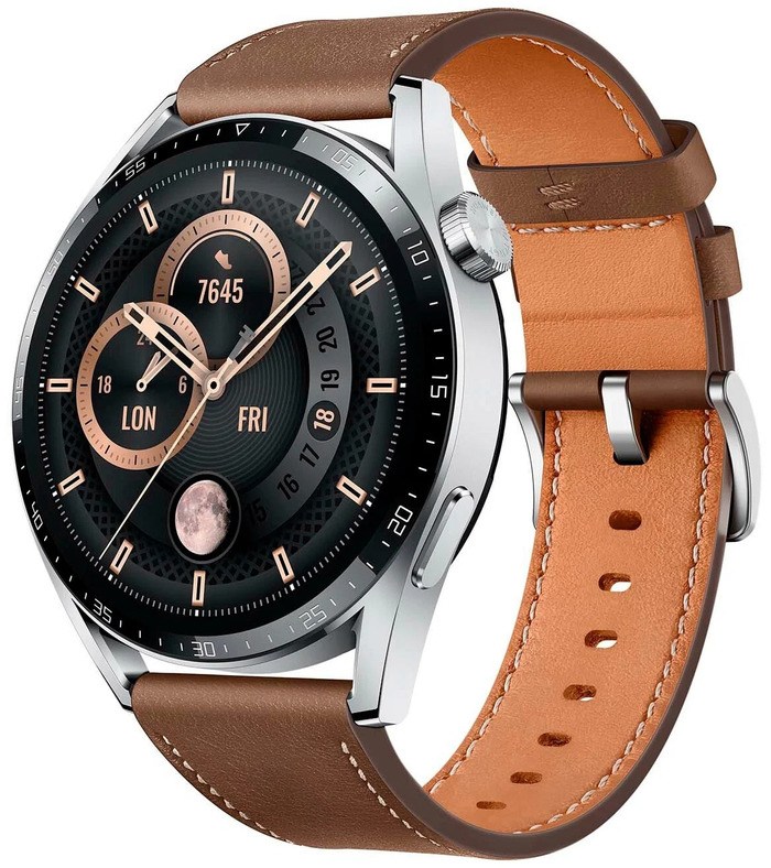 Смарт-часы Huawei Watch GT 3 Classic 46 mm коричневый кожаный ремешок