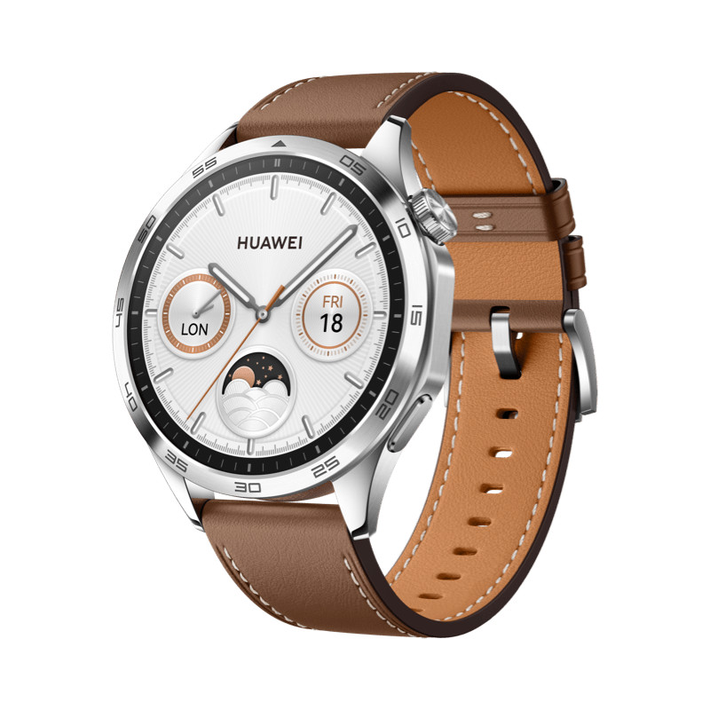 Смарт-часы Huawei Watch GT 4 46 mm коричневый кожаный ремешок